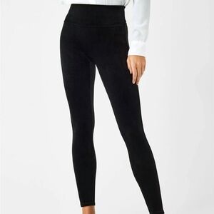 Spanx Black Velvet High-Waisted Leggings